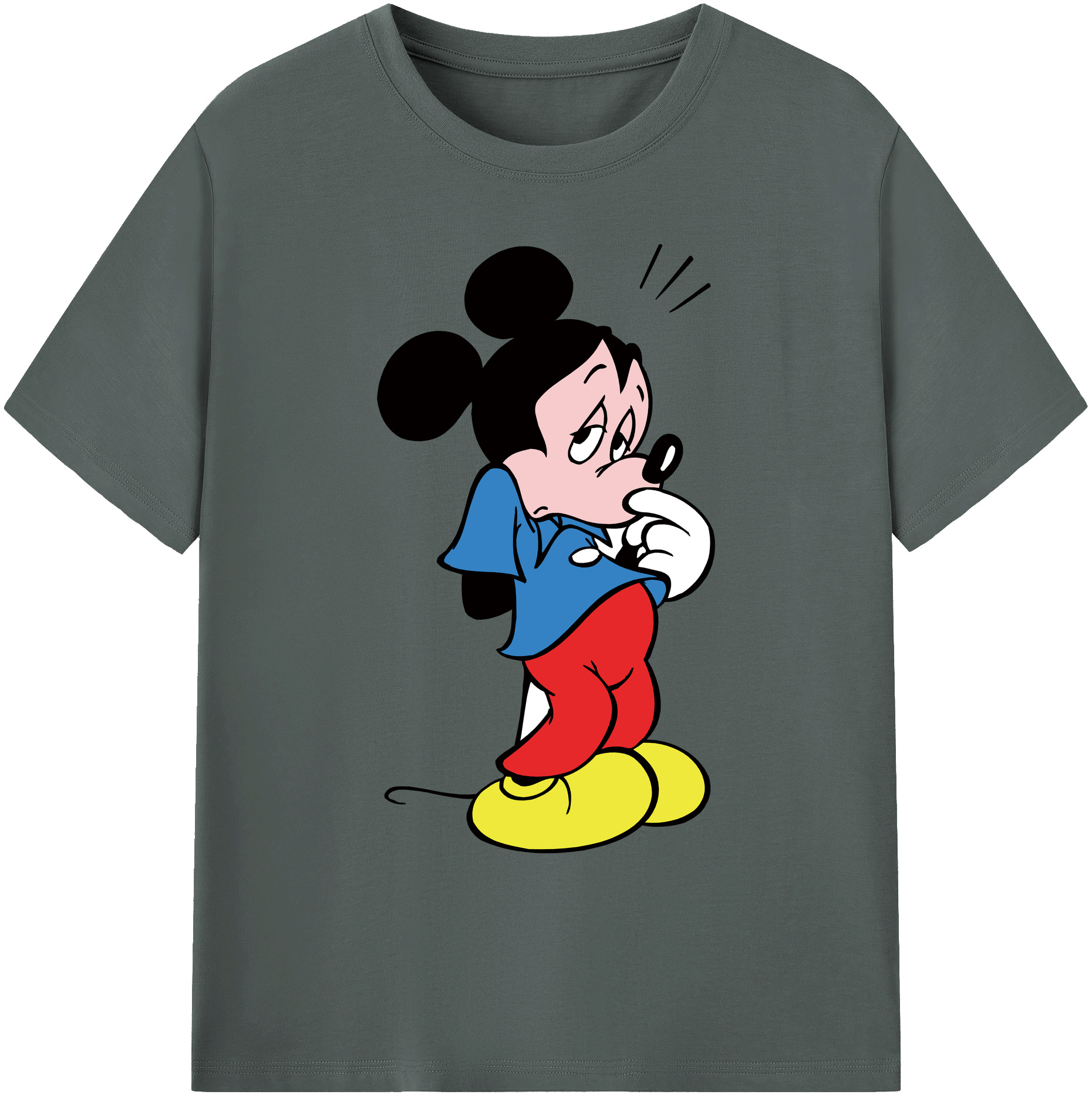 ミッキーマウス Mickey Mouse 綿100％ メンズ半袖Tシャツ｜肌触りやわらか＆通気性